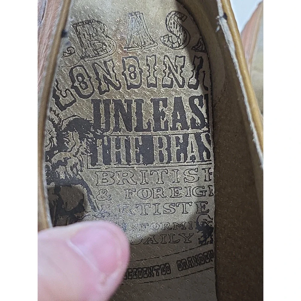 Base London Men's Dress Shoes Caramel Leather Slip On Portugal Sz 41/9.5 GUC